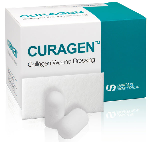 Curagen™ Collagen Wound Dressing Plug, 10x20mm (3/8" x 3/4"), 10 /box